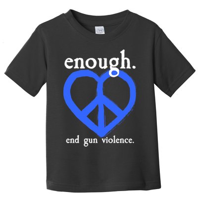 Enough End Gun Violence Heart Peace Sign Protest Toddler T-Shirt