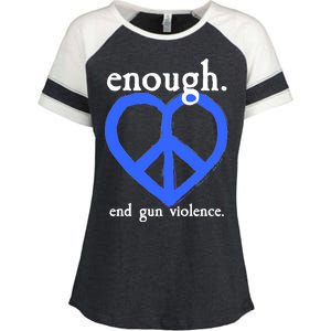 Enough End Gun Violence Heart Peace Sign Protest Enza Ladies Jersey Colorblock Tee