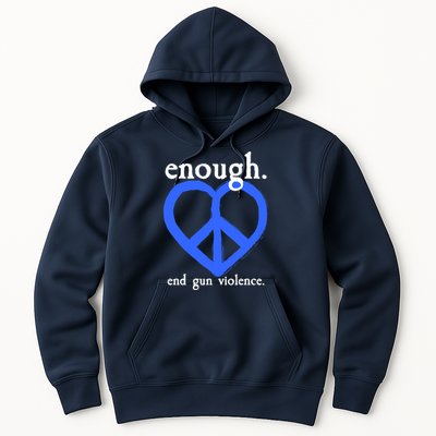 Enough End Gun Violence Heart Peace Sign Protest Hoodie