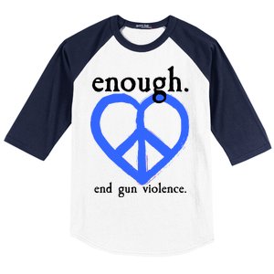 Enough End Gun Violence Heart Peace Sign Protest Baseball Sleeve Shirt