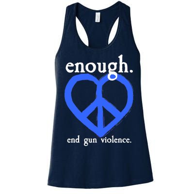 Enough End Gun Violence Heart Peace Sign Protest Women's Racerback Tank