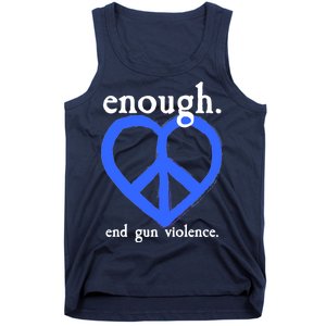 Enough End Gun Violence Heart Peace Sign Protest Tank Top