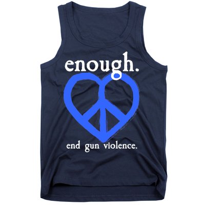 Enough End Gun Violence Heart Peace Sign Protest Tank Top