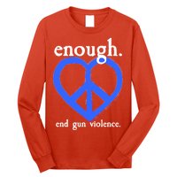 Enough End Gun Violence Heart Peace Sign Protest Long Sleeve Shirt