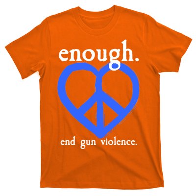 Enough End Gun Violence Heart Peace Sign Protest T-Shirt