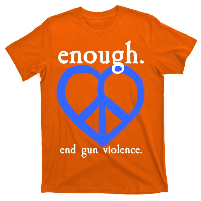 Enough End Gun Violence Heart Peace Sign Protest T-Shirt