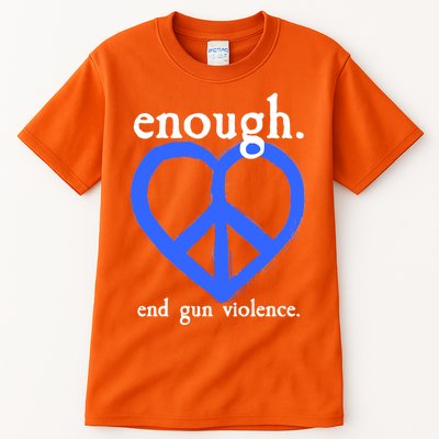 Enough End Gun Violence Heart Peace Sign Protest Tall T-Shirt