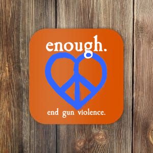 Enough End Gun Violence Heart Peace Sign Protest Coaster