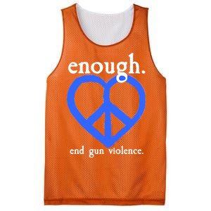 Enough End Gun Violence Heart Peace Sign Protest Mesh Reversible Basketball Jersey Tank