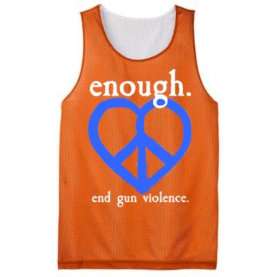 Enough End Gun Violence Heart Peace Sign Protest Mesh Reversible Basketball Jersey Tank