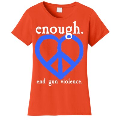 Enough End Gun Violence Heart Peace Sign Protest Women's T-Shirt