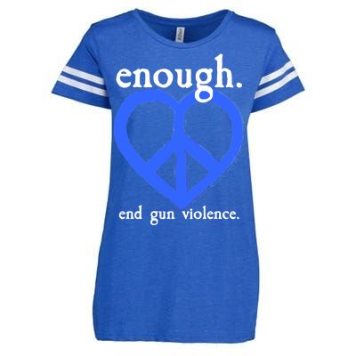 Enough End Gun Violence Heart Peace Sign Protest Enza Ladies Jersey Football T-Shirt