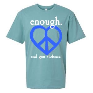 Enough End Gun Violence Heart Peace Sign Protest Sueded Cloud Jersey T-Shirt