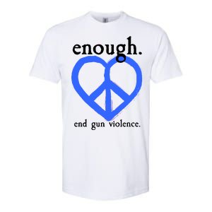 Enough End Gun Violence Heart Peace Sign Protest Softstyle CVC T-Shirt