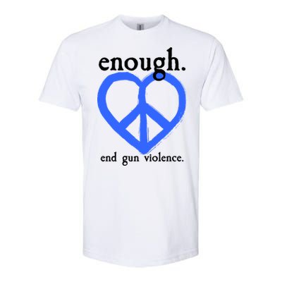 Enough End Gun Violence Heart Peace Sign Protest Softstyle CVC T-Shirt