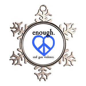 Enough End Gun Violence Heart Peace Sign Protest Metallic Star Ornament