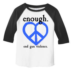 Enough End Gun Violence Heart Peace Sign Protest Toddler Fine Jersey T-Shirt