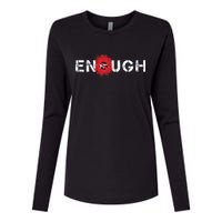 Enough End Gun Violence Splatter Protest Womens Cotton Relaxed Long Sleeve T-Shirt