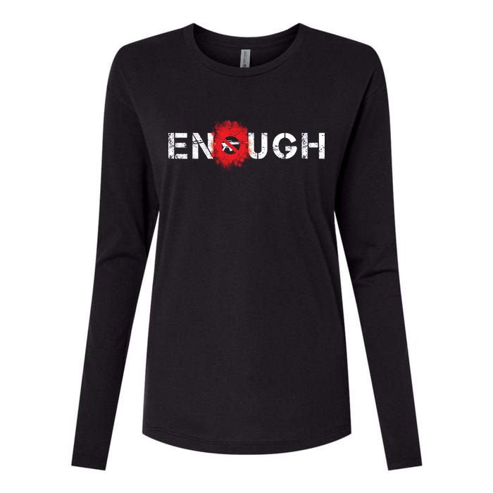 Enough End Gun Violence Splatter Protest Womens Cotton Relaxed Long Sleeve T-Shirt