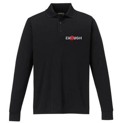 Enough End Gun Violence Splatter Protest Performance Long Sleeve Polo