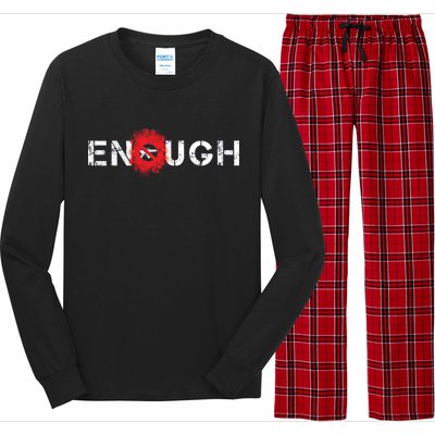 Enough End Gun Violence Splatter Protest Long Sleeve Pajama Set