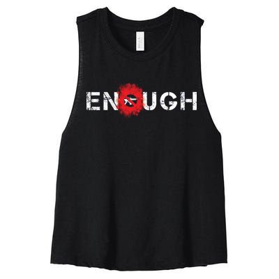 Enough End Gun Violence Splatter Protest Women's Racerback Cropped Tank