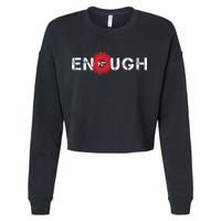 Enough End Gun Violence Splatter Protest Cropped Pullover Crew