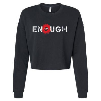 Enough End Gun Violence Splatter Protest Cropped Pullover Crew