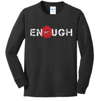 Enough End Gun Violence Splatter Protest Kids Long Sleeve Shirt