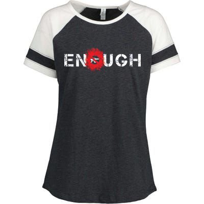 Enough End Gun Violence Splatter Protest Enza Ladies Jersey Colorblock Tee