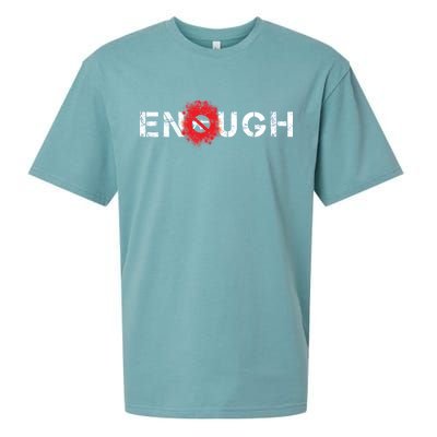 Enough End Gun Violence Splatter Protest Sueded Cloud Jersey T-Shirt