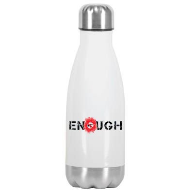 Enough End Gun Violence Splatter Protest Stainless Steel Insulated Water Bottle