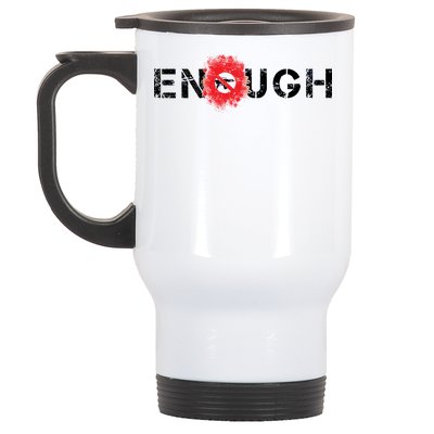 Enough End Gun Violence Splatter Protest Stainless Steel Travel Mug