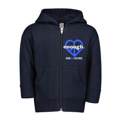 Enough Heart Peace Sign #ENDGUNVIOLENCE Toddler Zip Fleece Hoodie