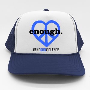 Enough Heart Peace Sign #ENDGUNVIOLENCE Trucker Hat