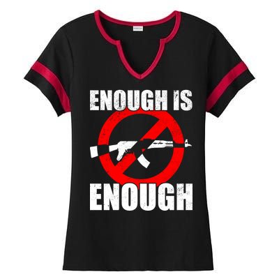 Enough Is Enough Gun Control Anti-Gun Ladies Halftime Notch Neck Tee