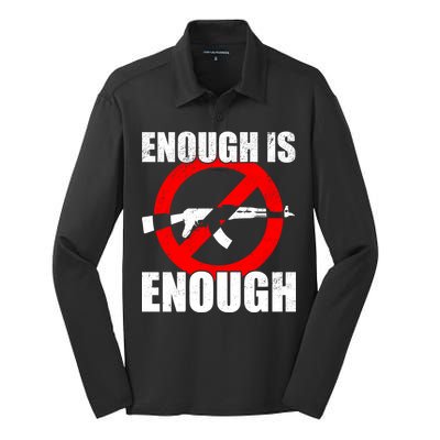 Enough Is Enough Gun Control Anti-Gun Silk Touch Performance Long Sleeve Polo