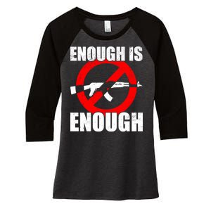 Enough Is Enough Gun Control Anti-Gun Women's Tri-Blend 3/4-Sleeve Raglan Shirt