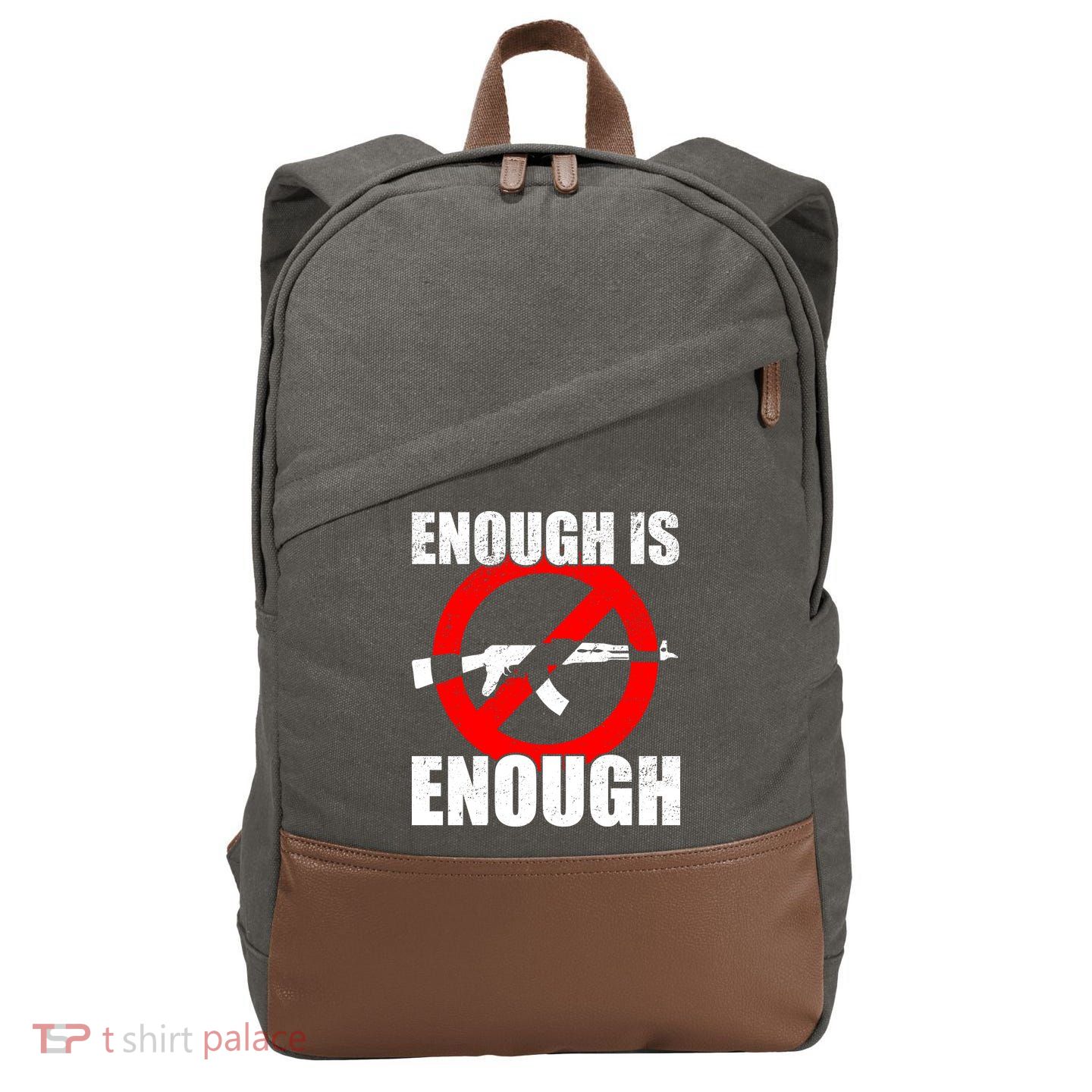 Enough Is Enough Gun Control Anti-Gun Cotton Canvas Backpack
