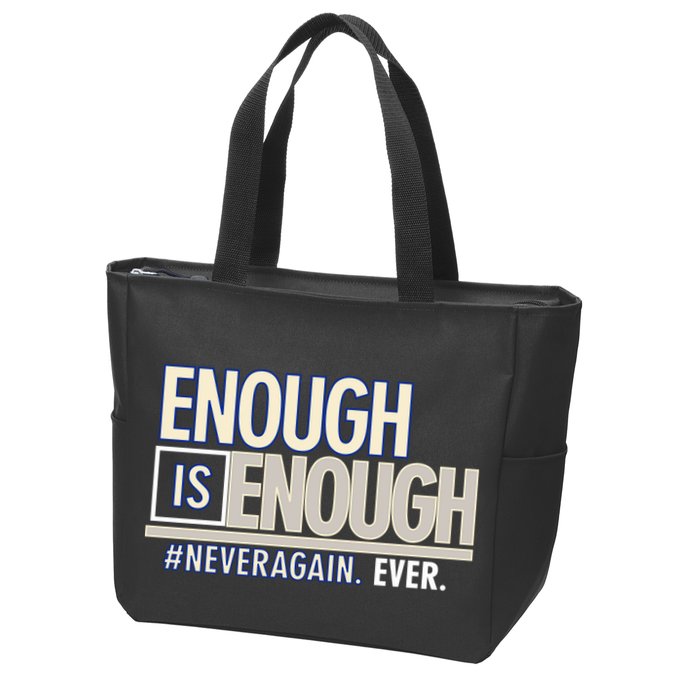Enough is Enough Never Again Zip Tote Bag