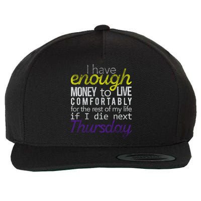 Enough Money To Live Wool Snapback Cap