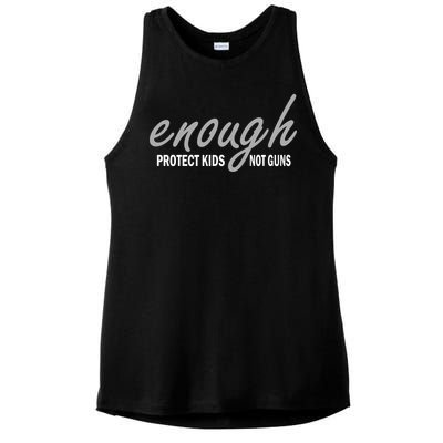 Enough Protect Kids Not Guns Ladies PosiCharge Tri-Blend Wicking Tank