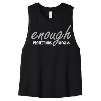 Enough Protect Kids Not Guns Women's Racerback Cropped Tank