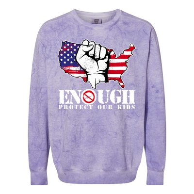 ENOUGH Protect Our Kids Stop Gun Violence Colorblast Crewneck Sweatshirt