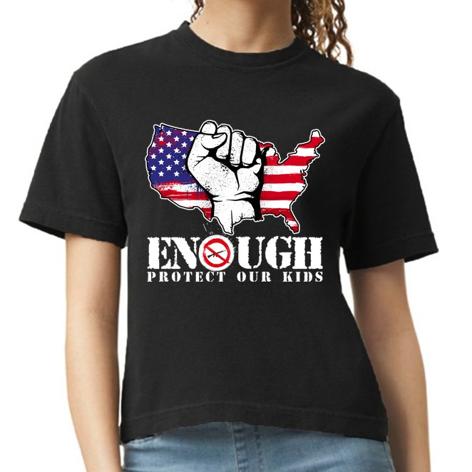 ENOUGH Protect Our Kids Stop Gun Violence Comfort Colors Boxy T-Shirt