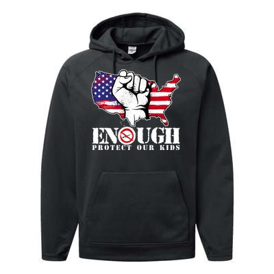 ENOUGH Protect Our Kids Stop Gun Violence Performance Fleece Hoodie