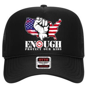 ENOUGH Protect Our Kids Stop Gun Violence High Crown Mesh Back Trucker Hat