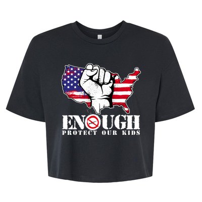 ENOUGH Protect Our Kids Stop Gun Violence Bella+Canvas Jersey Crop Tee