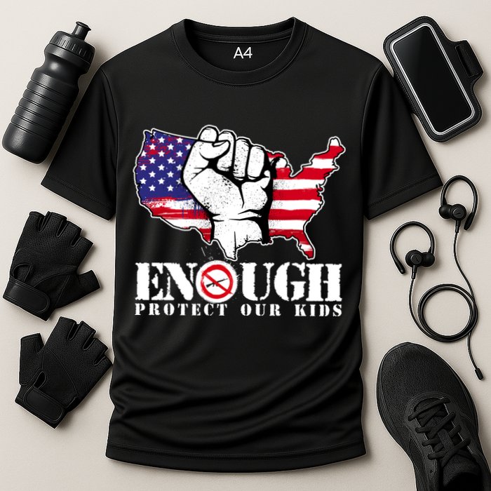 ENOUGH Protect Our Kids Stop Gun Violence Cooling Performance Crew T-Shirt