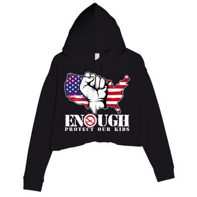 ENOUGH Protect Our Kids Stop Gun Violence Crop Fleece Hoodie